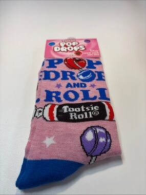 Forever 21 Pink, Blue & Purple Tootsie Pop Drops Novelty Men's Socks